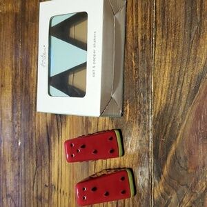 Finch and Robin Watermelon  Salt and Pepper Shaker Set